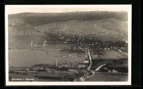 AK Grunbach i. Remstal, Panoramablick aus der Luft gesehen
