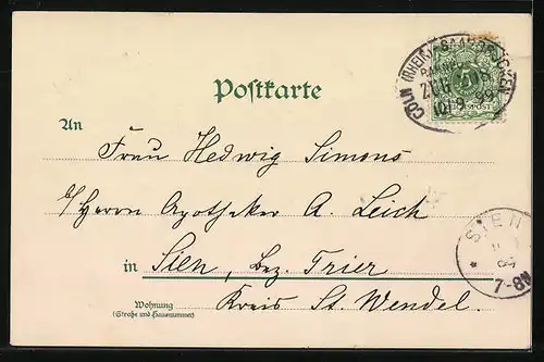 Lithographie Köln, Gesamtansicht mit Dom, Stadtwappen