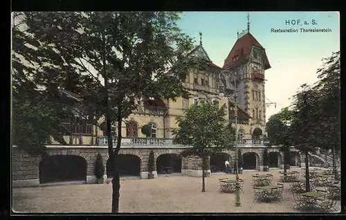 AK Hof a. S., Gasthaus Theresienstein