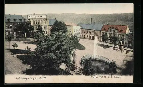 AK Johanngeorgenstadt, Markt mit Hotel de Saxe