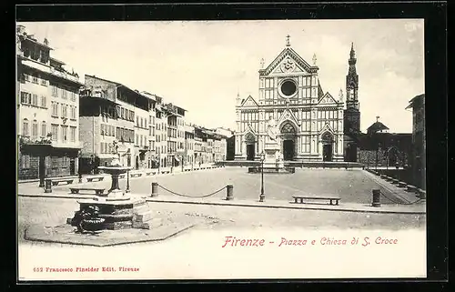 AK Firenze, Piazza e Chiesa du S. Croce