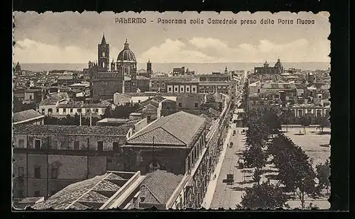 AK Palermo, Panorama colla Cattedrale preso dalla Porta Nuova