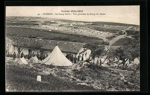 AK Bizerte, Le Camp Serbe-Vue gènèrale du Camp du Nador