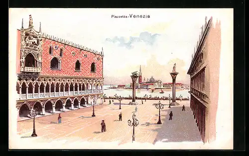 Lithographie Venedig, Piazzetta