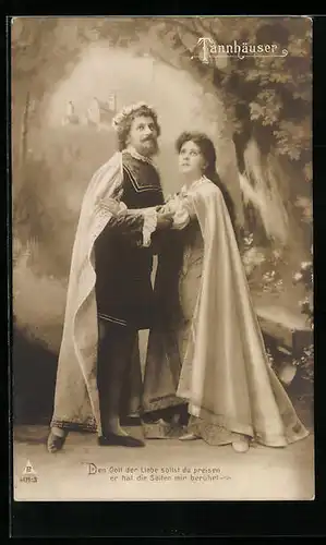 AK Tannhäuser, Szene mit zwei Schauspielern: Den Gott der Liebe sollst du preisen, er hat die Saiten mir berührt.