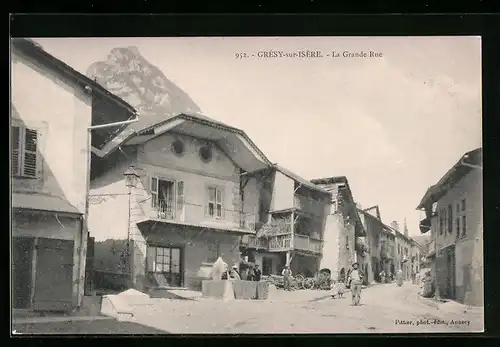 AK Grèsy-sur-Isère, La Grande Rue