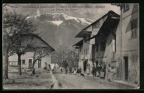 AK Sainte-Helène-sur-Isère, La Place, La Poste