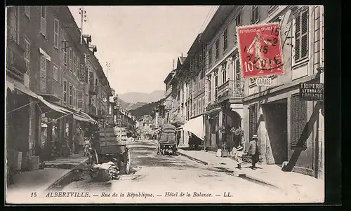 AK Albertville, Rue de la Rèpublique, Hotel de la Balance