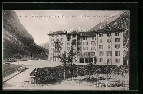 AK Pralognan-la-Vanoise, Le Grand-Hotel vu du Pont