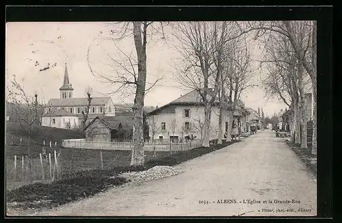 AK Albens, L`Èglise et la Grande-Rue