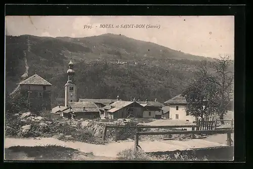 AK Bozel et Saint-Bon, Gesamtansicht mit Berge