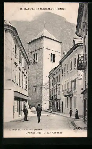 AK St-Jean-de-Maurienne, Grande Rue, Vieux Clocher