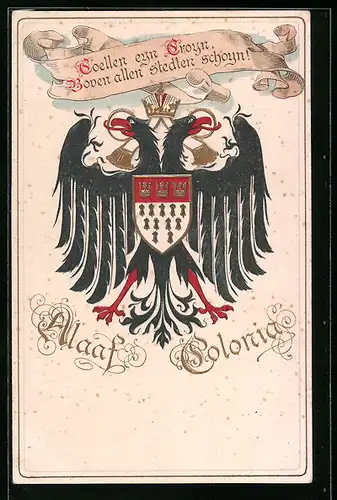Präge-AK Alaaf Colonia, Wappen im Fasching