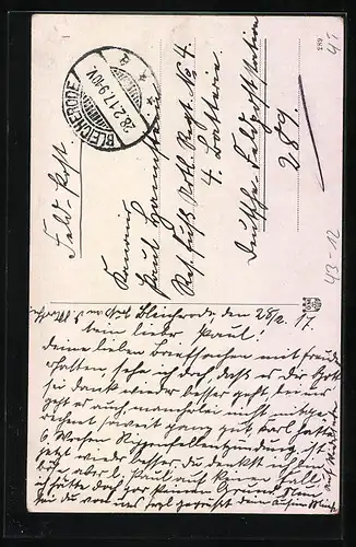 Künstler-AK Wanderer auf einem Baumstumpf mit Lied