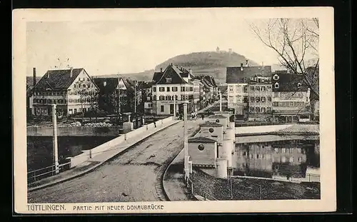 AK Tuttlingen, Teilansicht mit neuer Donaubrücke