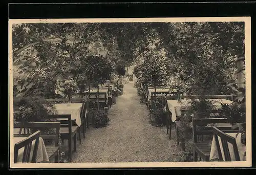 AK Lorch / Württ., Waldcafé Muckensee, Gartenterrasse