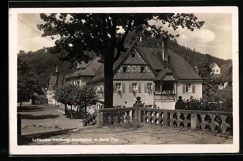 AK Wirsberg, Marktplatz mit Hotel Post