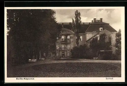 AK Berlin-Köpenick, Schloss von den Anlagen gesehen