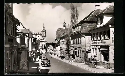 AK Neckarsulm, Marktstrasse mit Café R. Raab