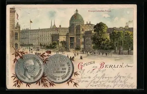 Lithographie Berlin, Kronprinzliches Palais, Münze