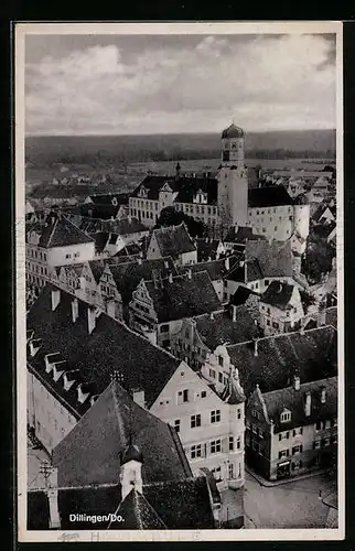 AK Dillingen / Do., Teilansicht aus der Vogelschau