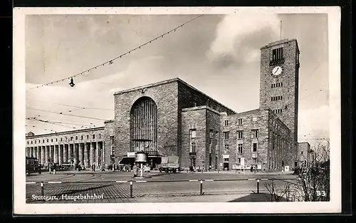 AK Stuttgart, Blick zum Hauptbahnhof