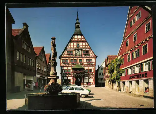 AK Besigheim /Neckar, Marktplatz mit Apotheke