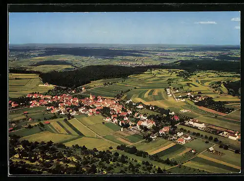 AK Möttlingen Kreis Calw /Schwarzwald, Totalansicht vom Flugzeug aus