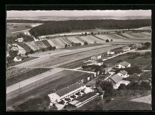 AK Möttlingen Kreis Calw /Schwarzwald, Patmos-Siedlung vom Flugzeug aus