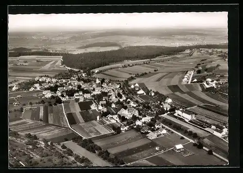 AK Möttlingen Kr. Calw /Schwarzwald, Totalansicht vom Flugzeug aus