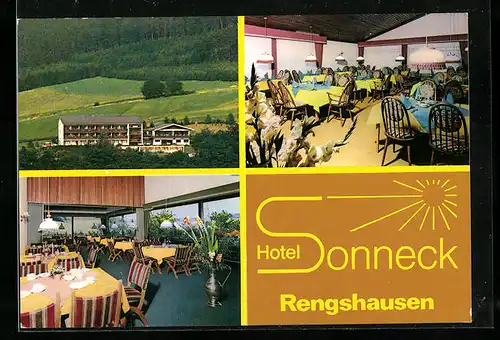 AK Rengshausen, Drei Ansichten vom Hotel Sonneck