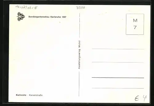 AK Karlsruhe, Kaiserstrasse während der Bundesgartenschau 1967