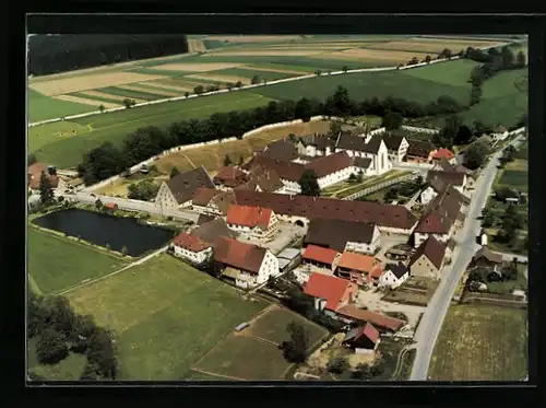 AK Heiligkreuztal bei Riedlingen, Ehemaliges Zisterzienserinnenkloster vom Flugzeug aus