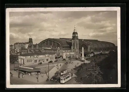 AK Hamburg-St.Georg, Hauptbahnhof aus der Vogelschau