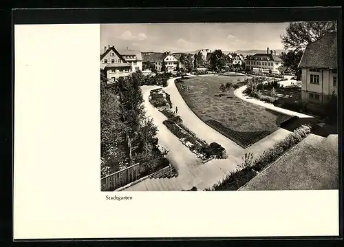 AK Trossingen, Stadtgarten aus der Vogelschau