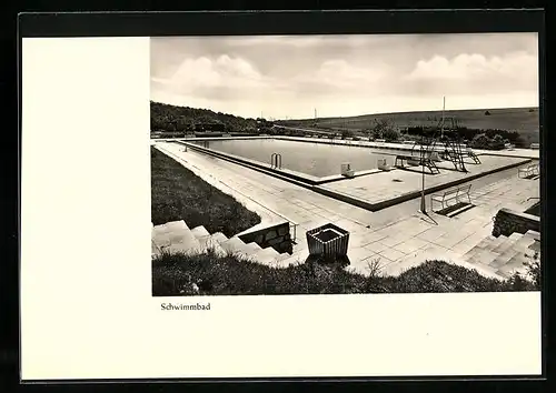 AK Trossingen, Schwimmbad aus der Vogelschau