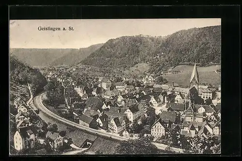AK Geislingen a. St., Panoramablick aus der Vogelschau