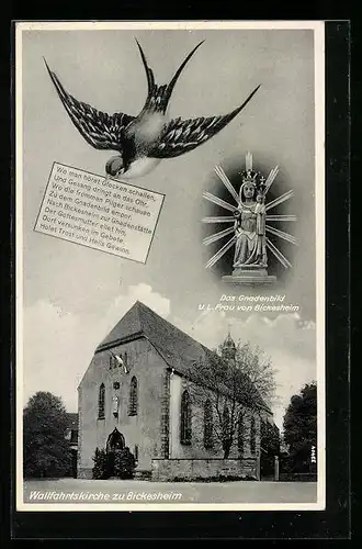 AK Bickesheim b. Durmersheim, Wallfahrtskirche und Gnadenbild