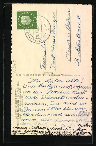 AK Oberzeuzheim / Ww., Pension zum Tannenwald, Bes. Willi Horn