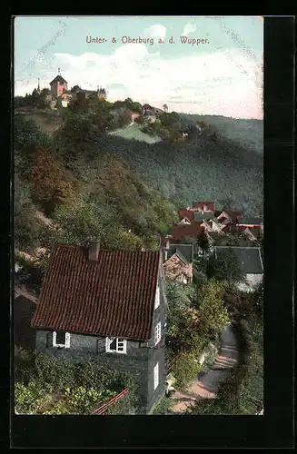 AK Oberburg a. d. Wupper, Totale mit Unterburg