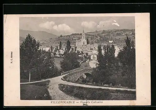 AK Villevocance, Vue du Calvaire