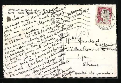 AK Mezilhac, Vieille Maison au toit de chaume