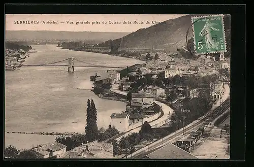 AK Serrières, Vue générale prise du Coteau de la Route de Charnas