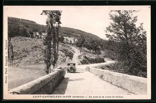 AK Saint-Barthélemy-le-Pin, le pont et la route de Gilhoc