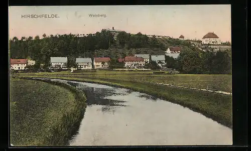 AK Hirschfelde, Totale mit Weinberg