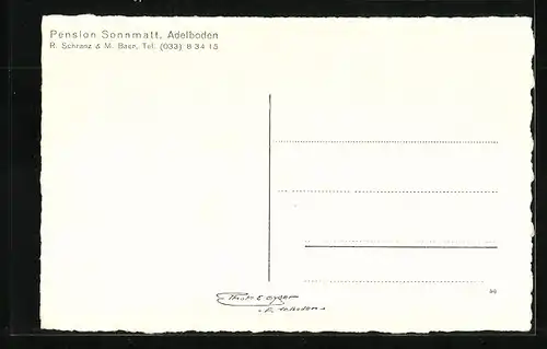 AK Adelboden, Blick auf die Pension Sonnmatt