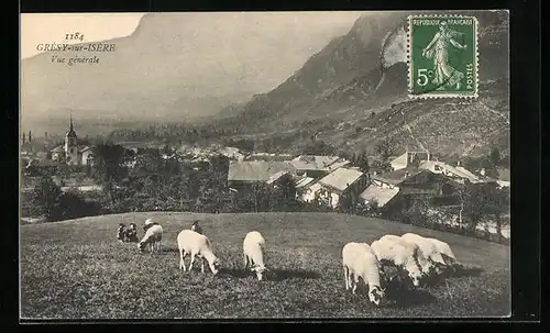 AK Gresy-sur-Isere, Vue Generale, L`Eglise