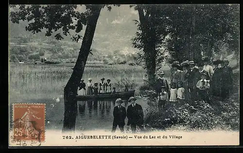 AK Aiguebelette, Vue du Lac et du Village