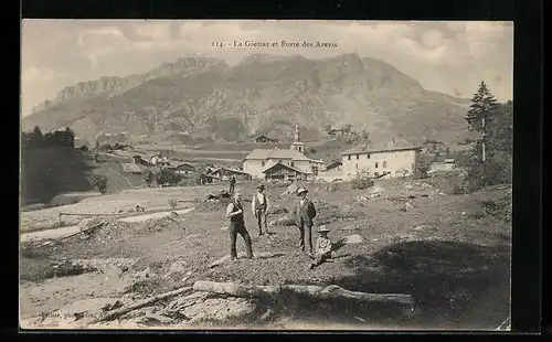 AK La Giettaz, et Porte des Aravis, Bauern bei der Arbeit