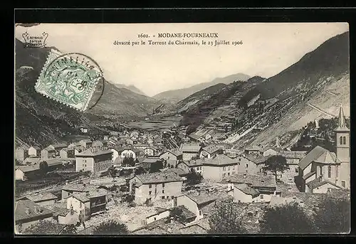 AK Modane-Fourneaux, devaste par le Torrent du Charmaix, le 23 Juillet 1906